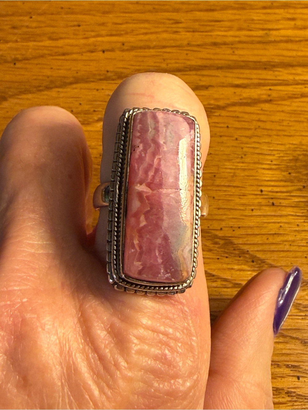 Size 8 Rhodonite Rectangular Stone